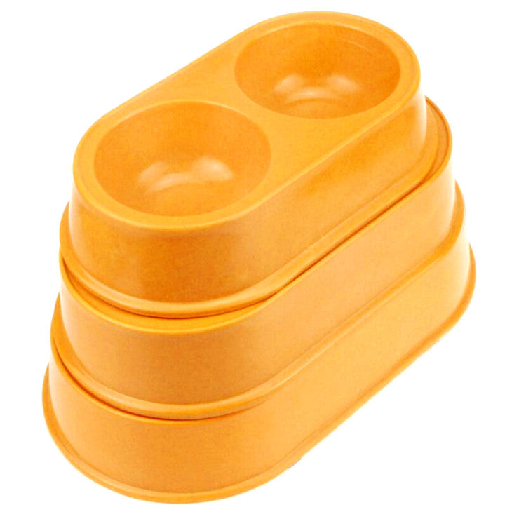 Bamboo Fiber Pet Food Basin Large And Small Double Grid Dog Bowl Cat Bowl Melamine Dog Basin Eat And Drink Water To Prevent Upset Utensils