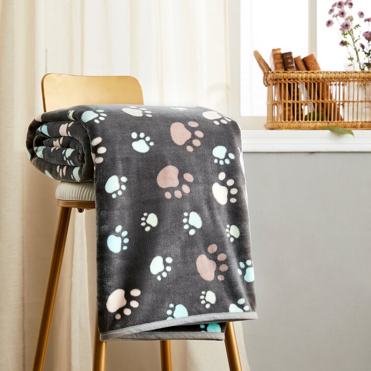 Hot Selling Cute Cat Paws Dog Paws Print Design Pet Blanket
