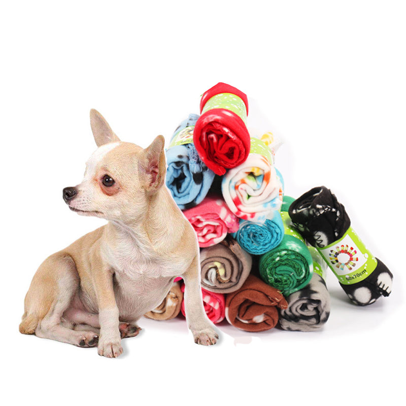 Factory Double-Sided Wool Blanket For Warm Dog Paw Print Pet Blanket For Pets