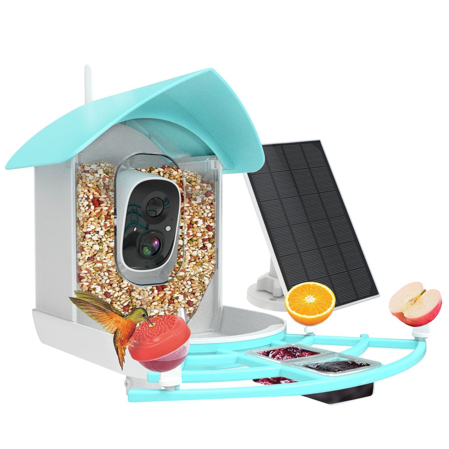Smart Bird Feeder Camera, Solar Powered, Ai Bird Species Identification, 1080P Hd Video, Wifi Wireless, Waterproof Outdoor Bird House, For Bird Lover