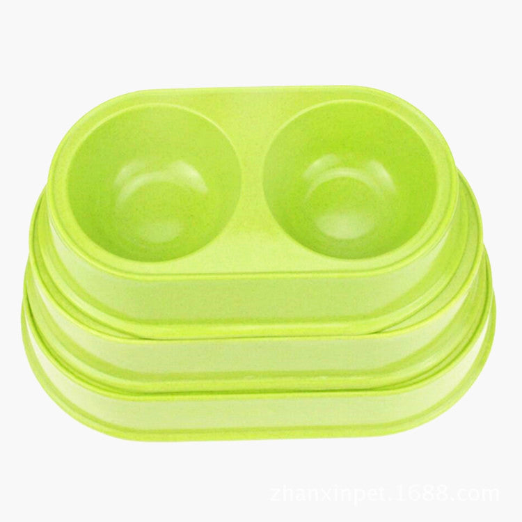 Bamboo Fiber Pet Food Basin Large And Small Double Grid Dog Bowl Cat Bowl Melamine Dog Basin Eat And Drink Water To Prevent Upset Utensils