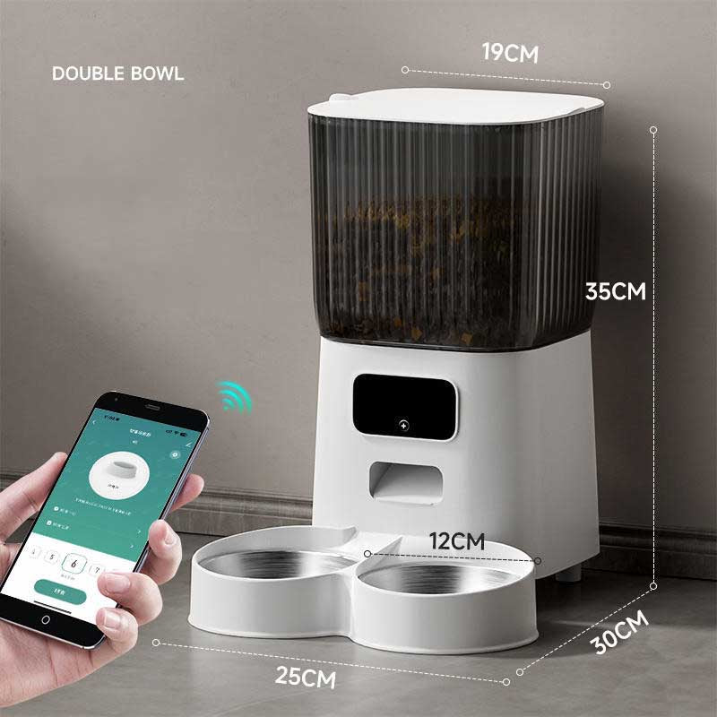 PETKIT Automatic Pet Feeder, 3L WiFi Cat Dog Feeder, Schedule Feeding Pet Food Dispenser for Cats and Dogs with 304 Stainless Steel Feeding Bowl, Up to 10 Meals per Day, USB Cable/App Control