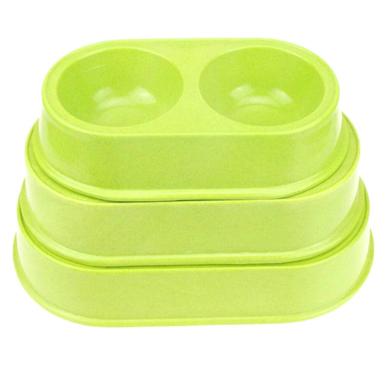 Bamboo Fiber Pet Food Basin Large And Small Double Grid Dog Bowl Cat Bowl Melamine Dog Basin Eat And Drink Water To Prevent Upset Utensils