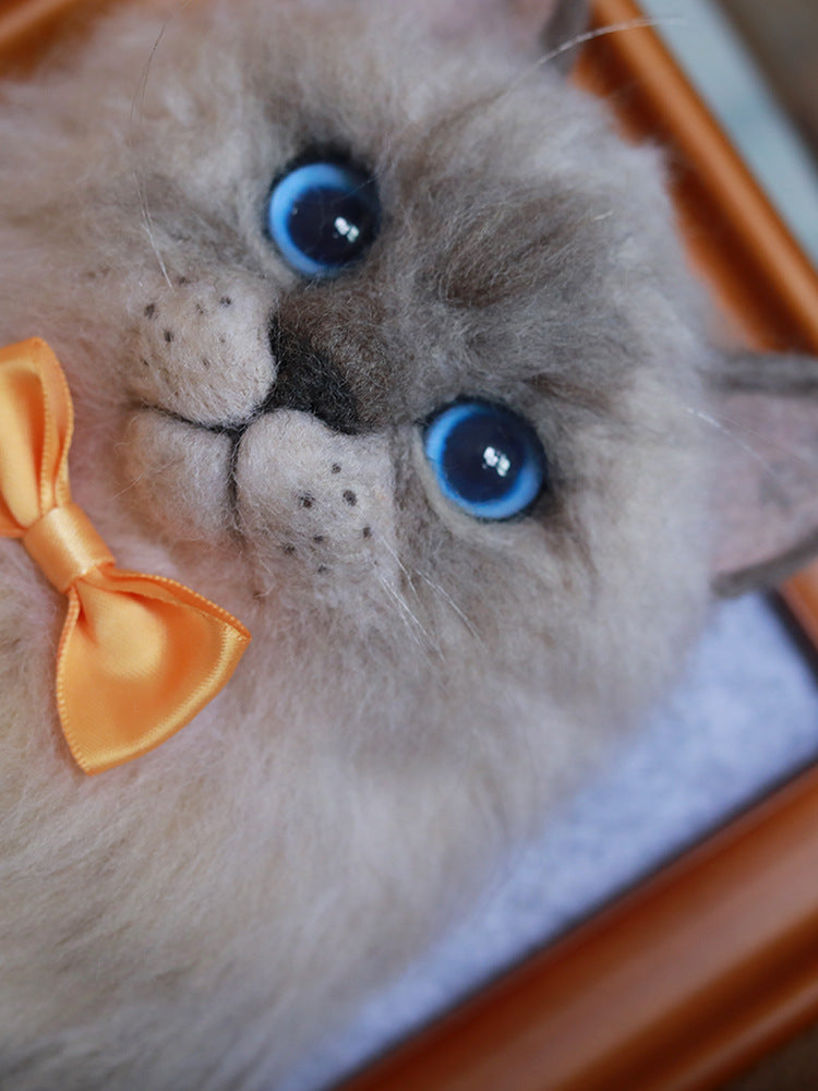 Sheep Felt Simulation Pet Memorial Gift Diy Handmade Poke Happy Cat And Dog Exquisite Photo Frame