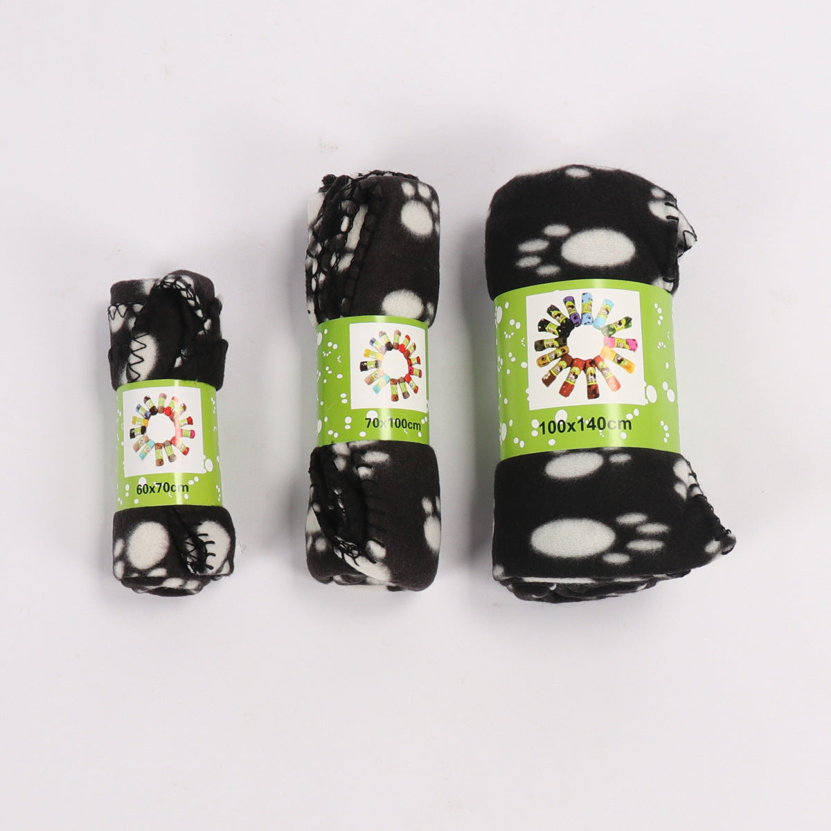 Factory Double-Sided Wool Blanket For Warm Dog Paw Print Pet Blanket For Pets