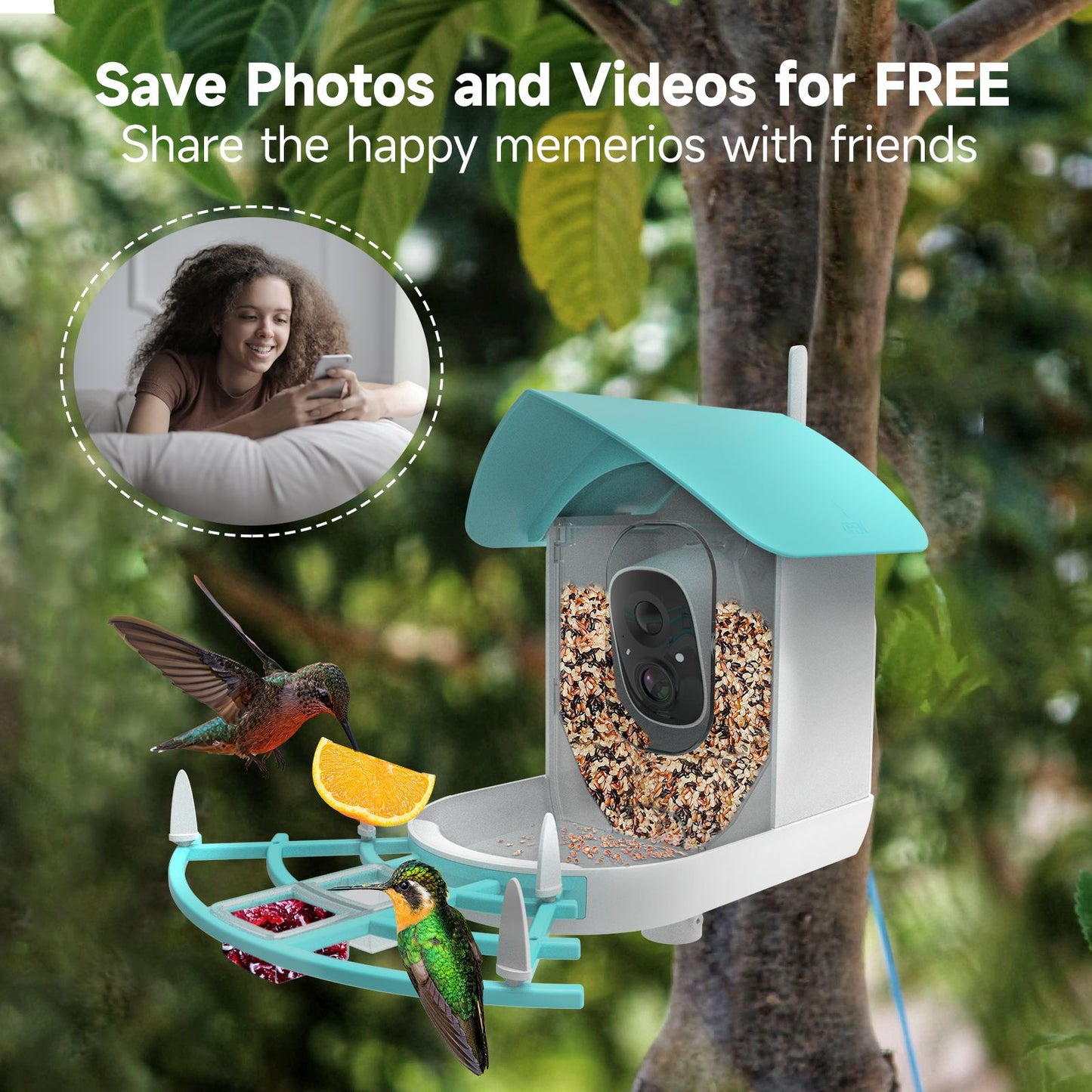 Smart Bird Feeder Camera, Solar Powered, Ai Bird Species Identification, 1080P Hd Video, Wifi Wireless, Waterproof Outdoor Bird House, For Bird Lover