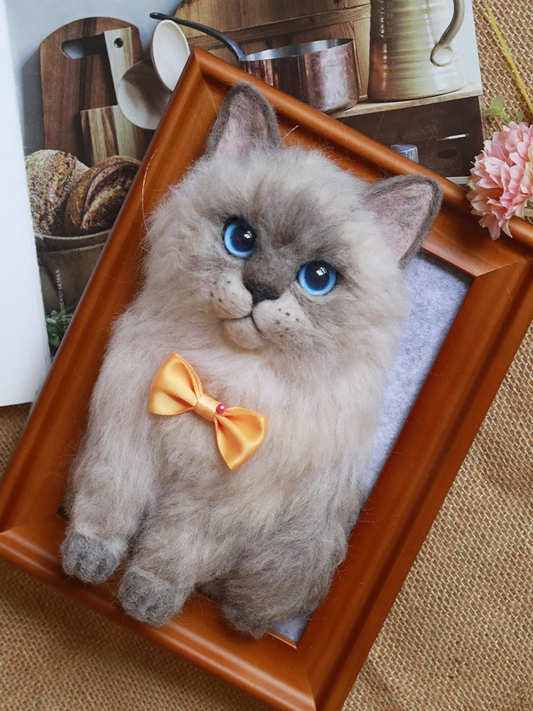 Sheep Felt Simulation Pet Memorial Gift Diy Handmade Poke Happy Cat And Dog Exquisite Photo Frame