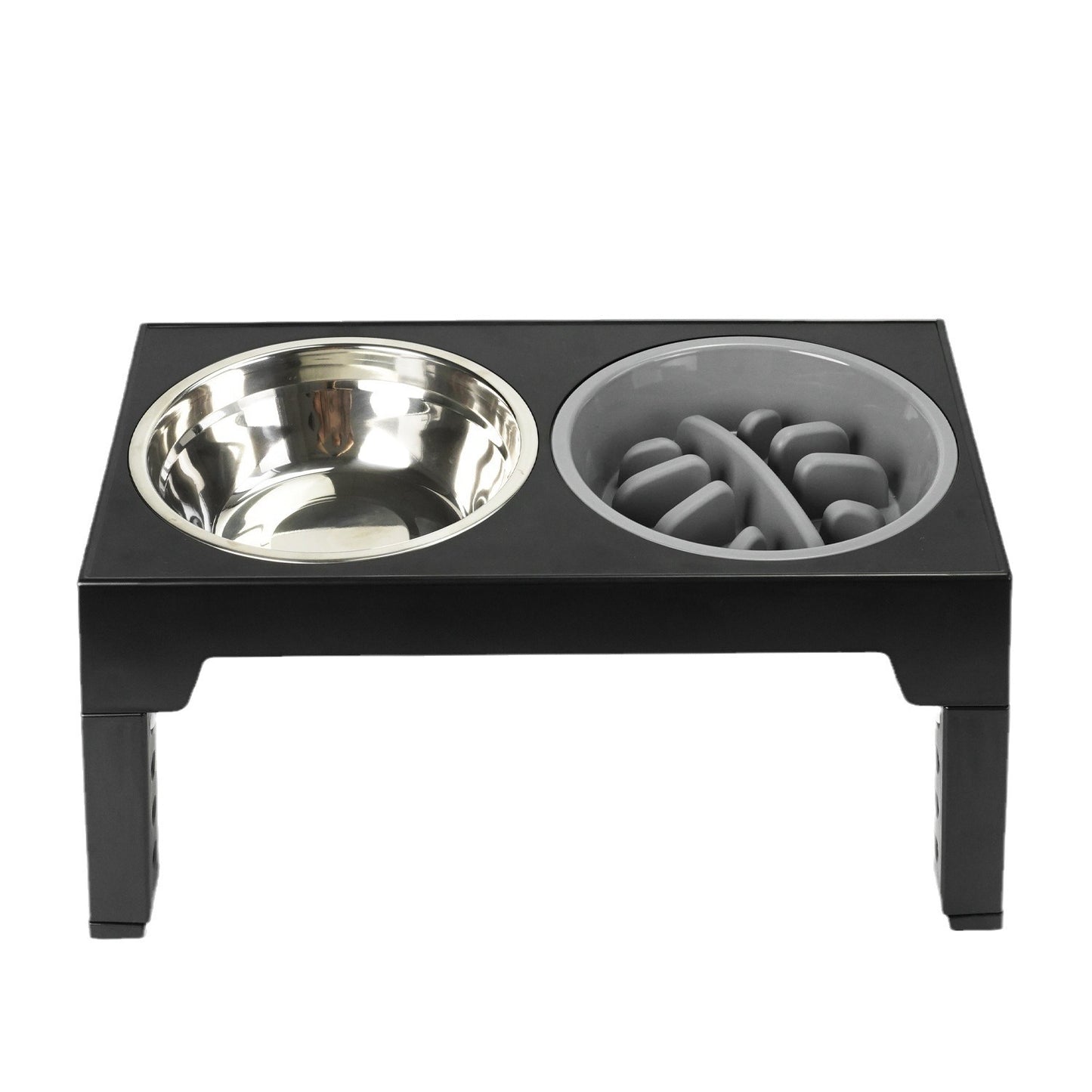 Pet Elevated Dog Bowls, Adjustable Raised Dog Bowls With No Spill Dog Water Bowl And Stainless Steel/Slow Feeder Dog Bowl, Dog Bowl Stand For Small Medium Large Dogs,Cats & Pets (Plastic)