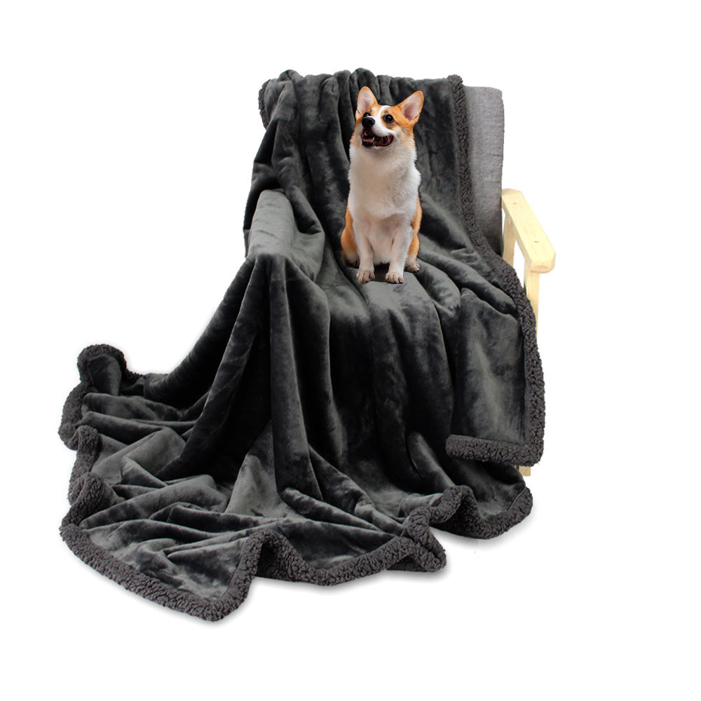 Pure black custom 50X60 inch waterproof urine insulation warm household pet blanket