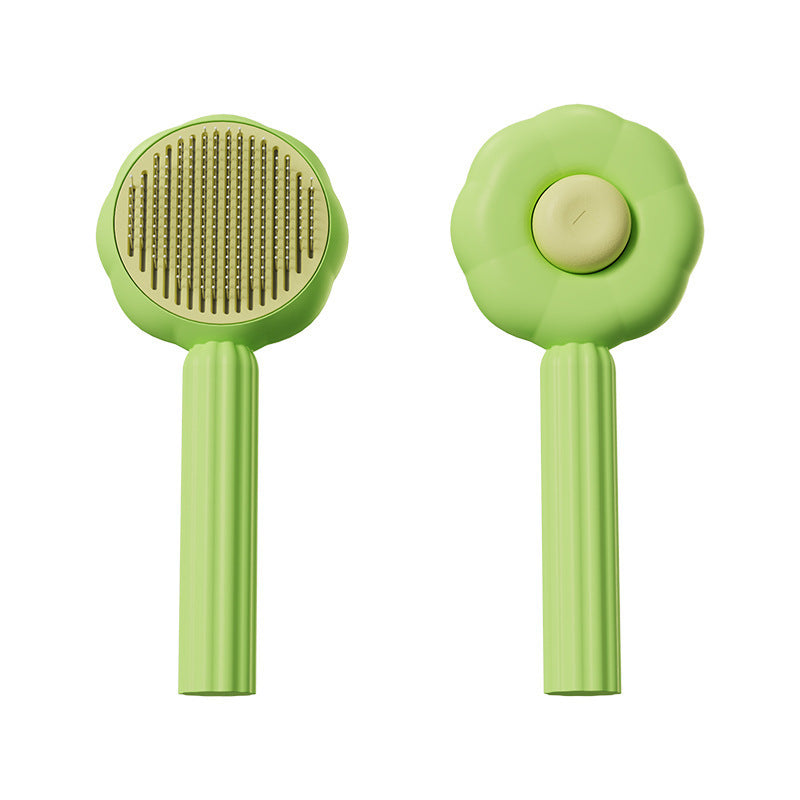 Newleader Low MOQ Sun Flower Design Pet Brush Pet Comb