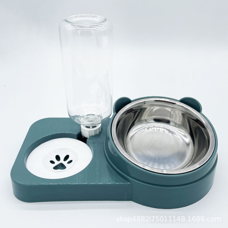 Pet New Cat Bowl Stainless Steel Bowl Neck Guard Diagonal Cat Bowl Drinking Bowl To Prevent Upset Feeder Wholesale Manufacturers