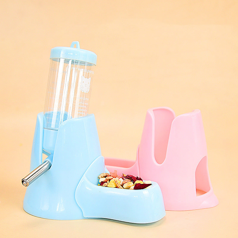 Customizable Pet Cage Hamster Food Pot Kettle Stand 3-In-1 3-In-1 Water Squat Plastic Drinker Automatic Feeder Food Box Kettle Stand