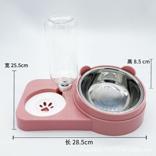 Pet New Cat Bowl Stainless Steel Bowl Neck Guard Diagonal Cat Bowl Drinking Bowl To Prevent Upset Feeder Wholesale Manufacturers