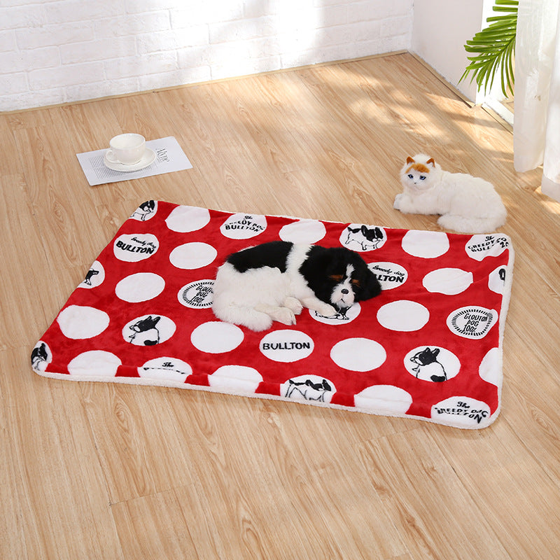 New Pet Blanket Autumn And Winter Thick Dog And Cat Warm Mat Super Soft And Comfortable Non-Stick Hair Fashion Mattress