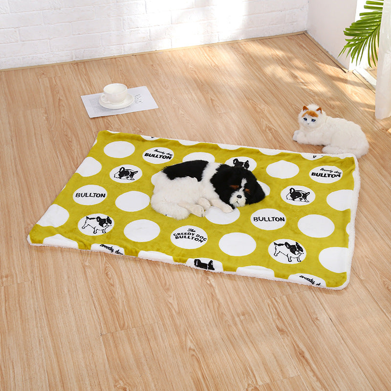 New Pet Blanket Autumn And Winter Thick Dog And Cat Warm Mat Super Soft And Comfortable Non-Stick Hair Fashion Mattress