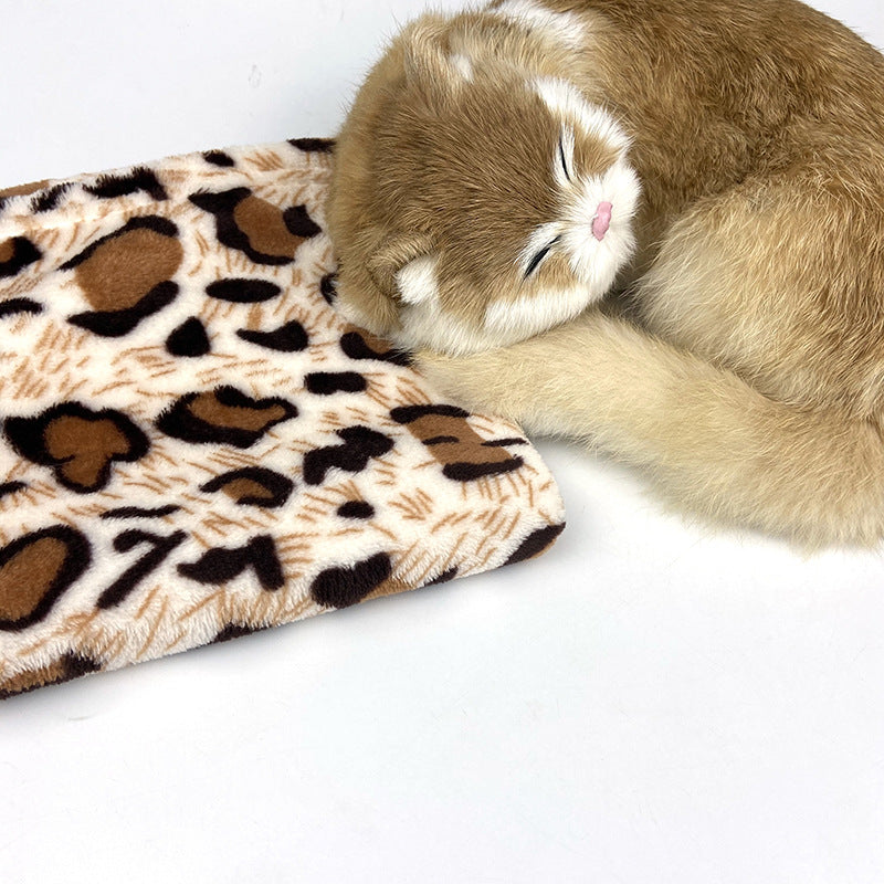 Cow Print Leopard Print Flannel Pet Blanket Kennel Mat Cover Mat Mat Small Fur Blanket Laurel Dog Blanket