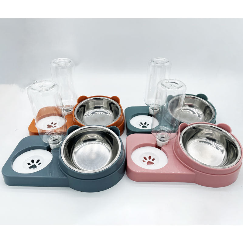 Pet New Cat Bowl Stainless Steel Bowl Neck Guard Diagonal Cat Bowl Drinking Bowl To Prevent Upset Feeder Wholesale Manufacturers