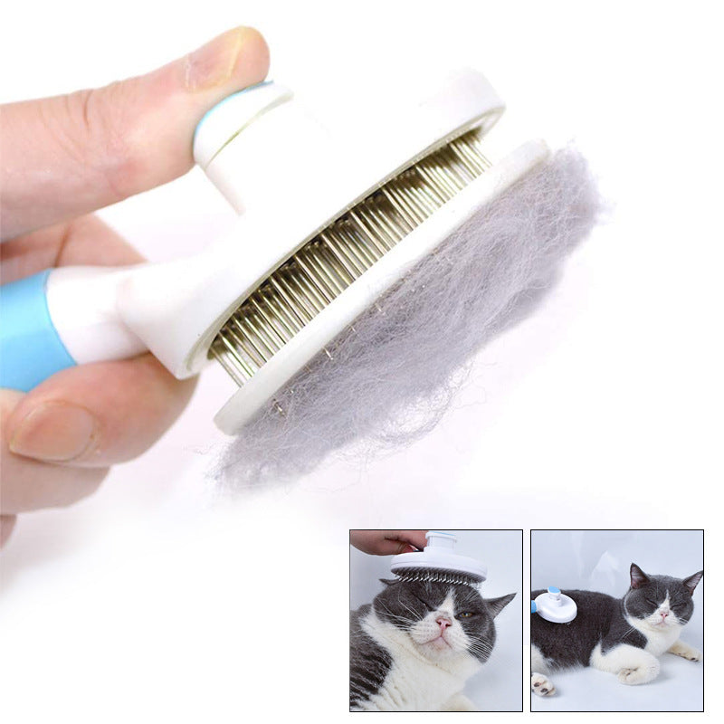 Pet Hair Removal Brush Automatic Hair Removal Comb Massage Hair Removal Comb For Dog Self-Cleaning Needle Comb For Cat