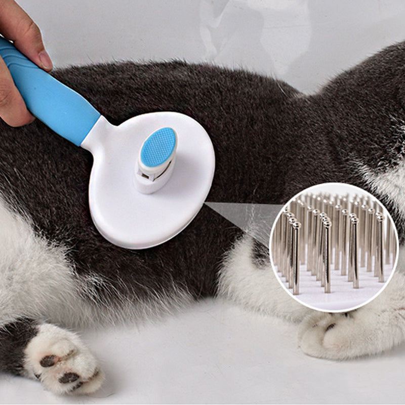 Pet Hair Removal Brush Automatic Hair Removal Comb Massage Hair Removal Comb For Dog Self-Cleaning Needle Comb For Cat