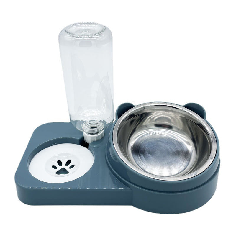 Pet New Cat Bowl Stainless Steel Bowl Neck Guard Diagonal Cat Bowl Drinking Bowl To Prevent Upset Feeder Wholesale Manufacturers