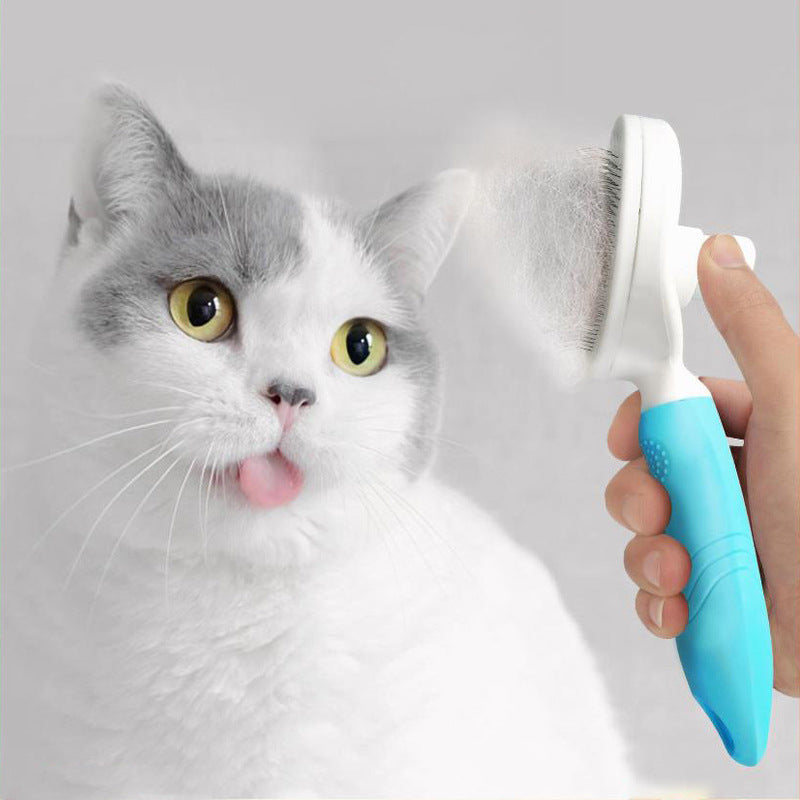 Pet Hair Removal Brush Automatic Hair Removal Comb Massage Hair Removal Comb For Dog Self-Cleaning Needle Comb For Cat