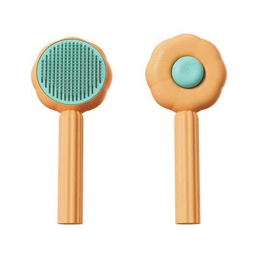 Newleader Low MOQ Sun Flower Design Pet Brush Pet Comb