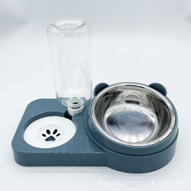 Pet New Cat Bowl Stainless Steel Bowl Neck Guard Diagonal Cat Bowl Drinking Bowl To Prevent Upset Feeder Wholesale Manufacturers