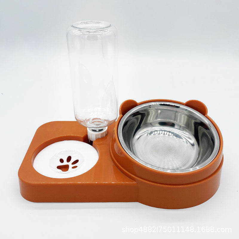 Pet New Cat Bowl Stainless Steel Bowl Neck Guard Diagonal Cat Bowl Drinking Bowl To Prevent Upset Feeder Wholesale Manufacturers